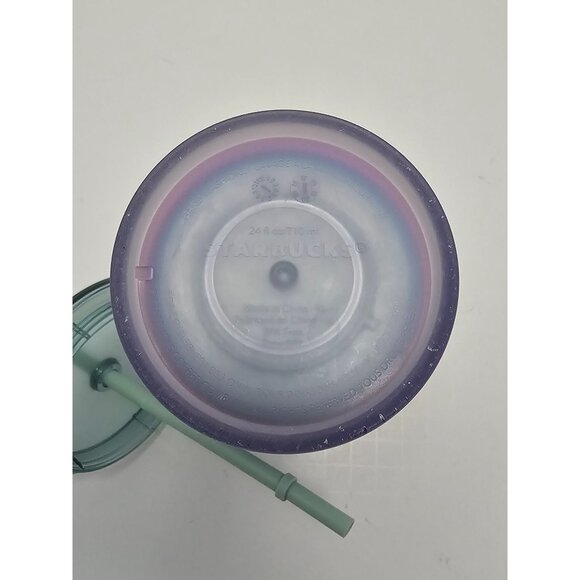 Starbucks 2021 Iridescent Mermaid Tail Tumbler Frosted Cup With Lid Straw 24 Oz - Picture 6 of 6